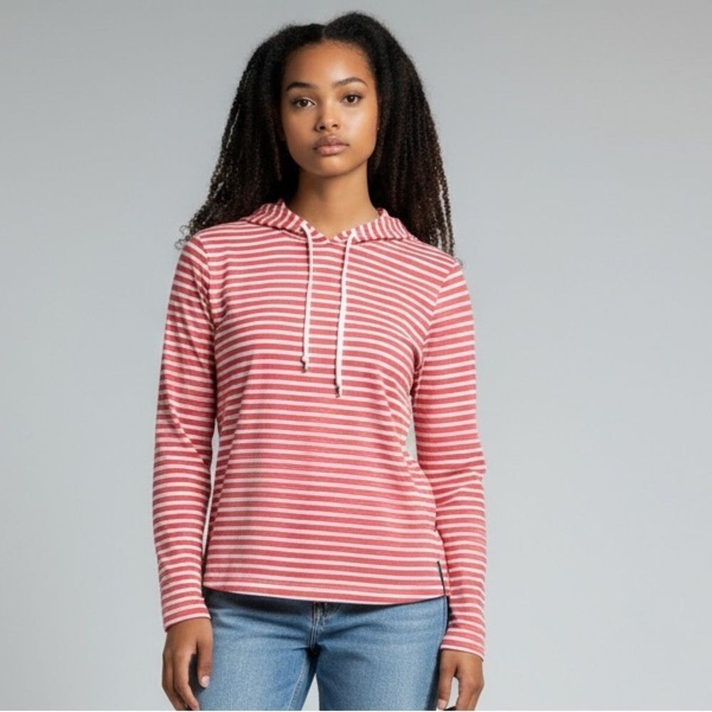 J. Crew Women's XS Striped Long Sleeve Hoodie T-Shirt Multicolor